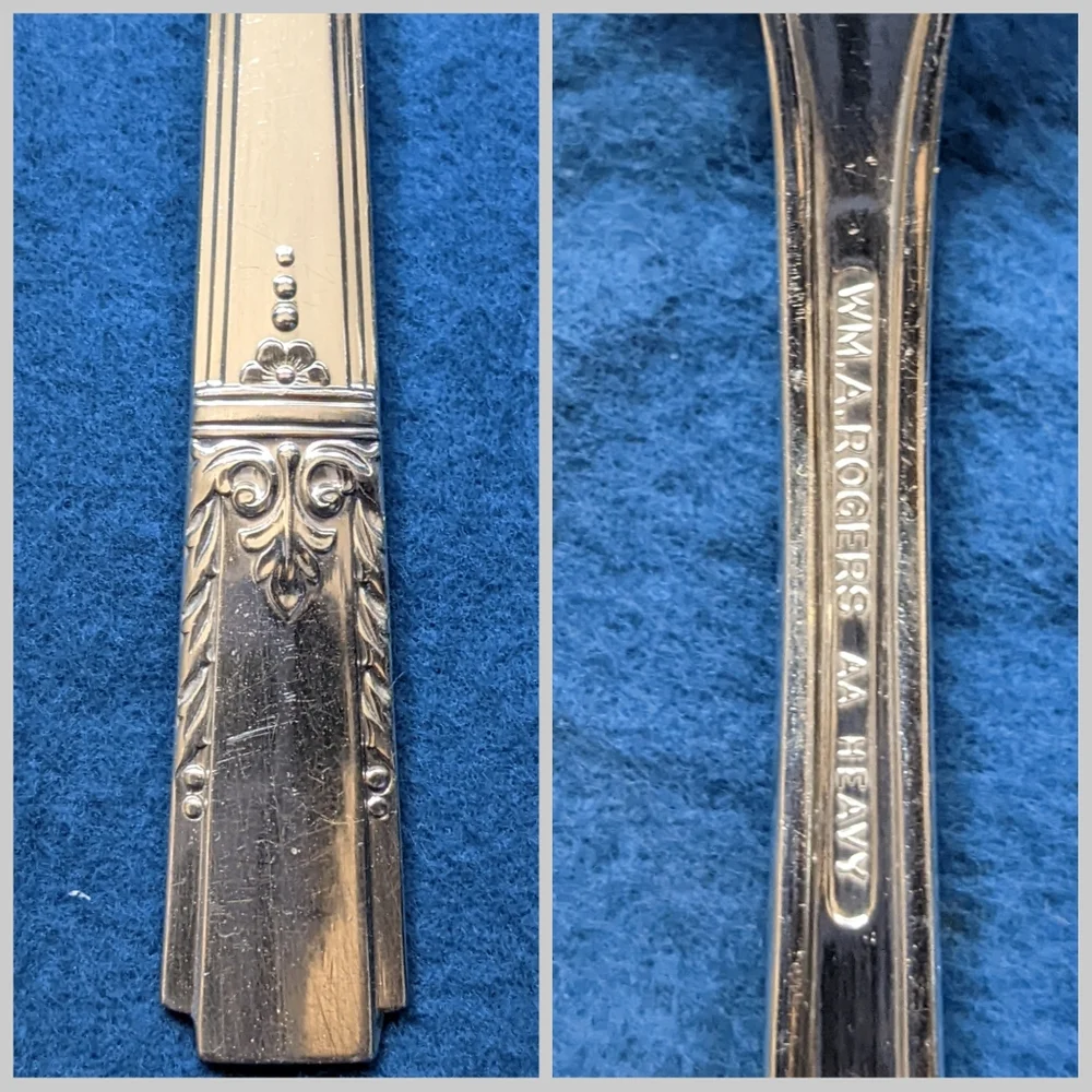 Antique WM A Rogers AA Grade Heavy Oneida Stainless Steel Flatware 34 Pi…